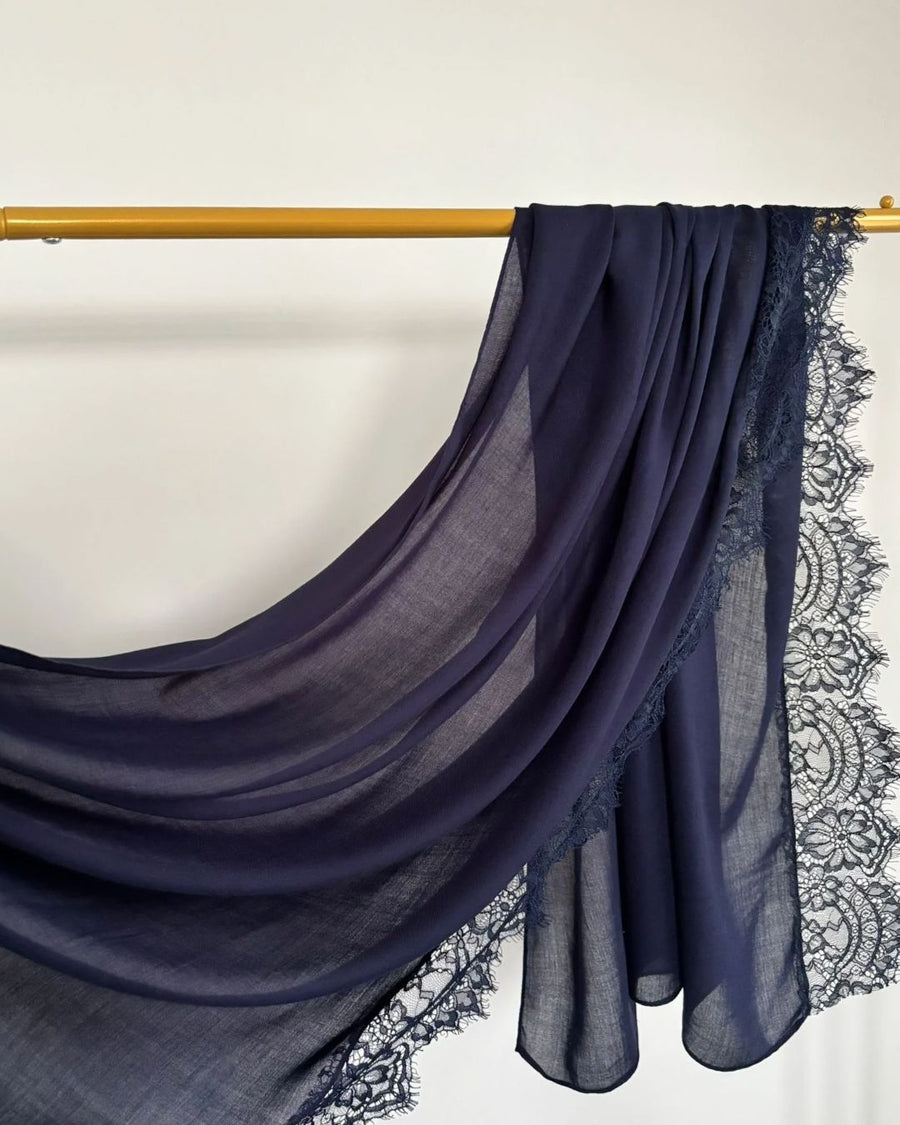 Midnight Lace Modal lace modal hijab by The Noorea Collection
